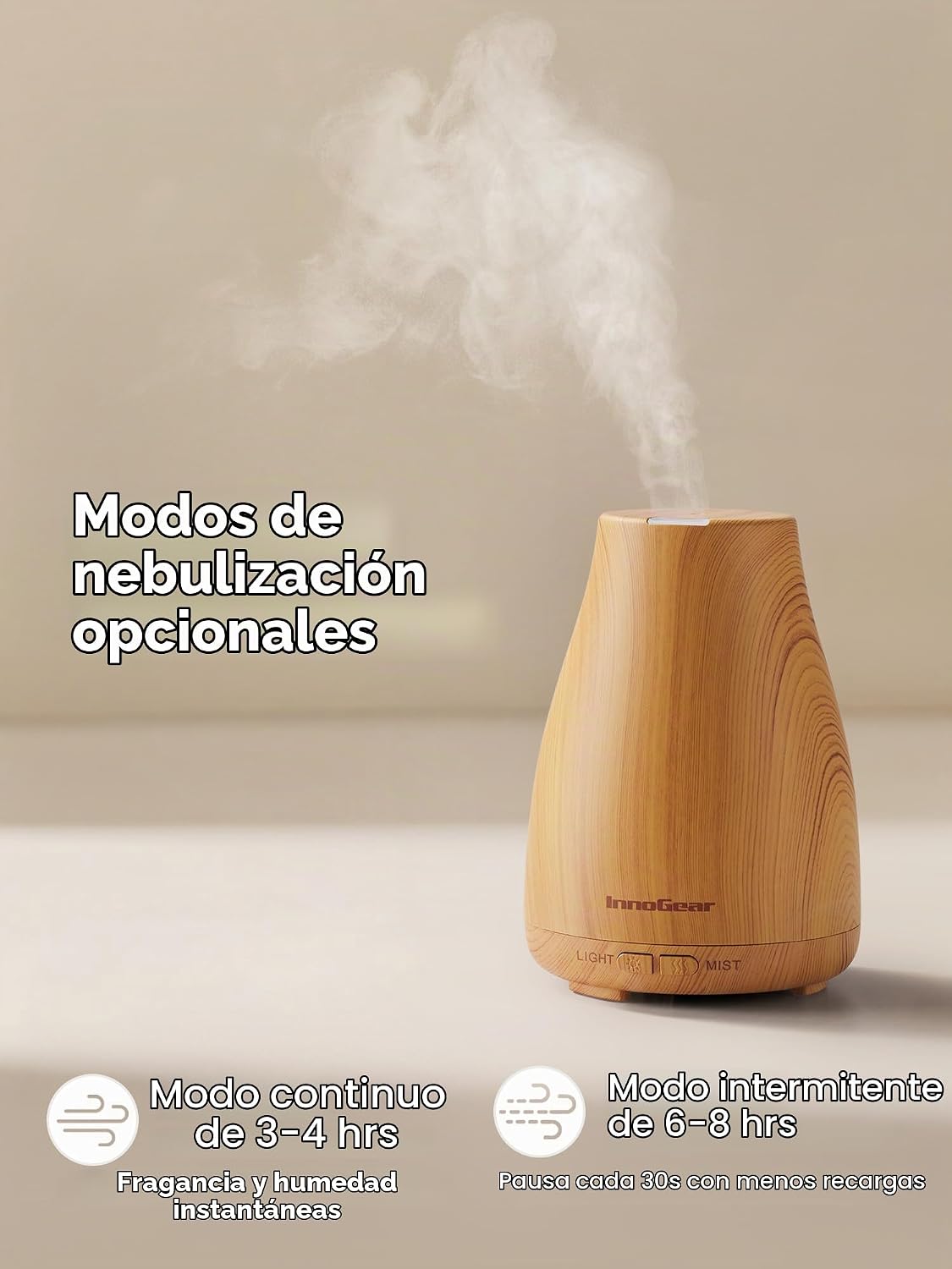 InnoGear Difusor de aceite esencial, difusores ultrasónicos para el...