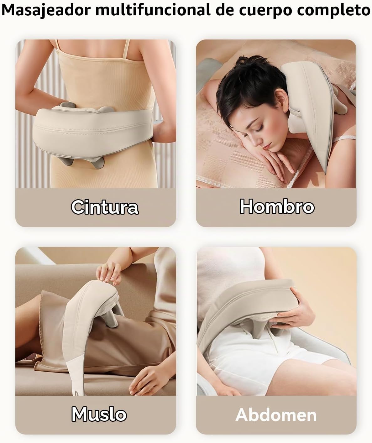 Snailax Masajeador de cuello inalámbrico con calor, masajeador de c...