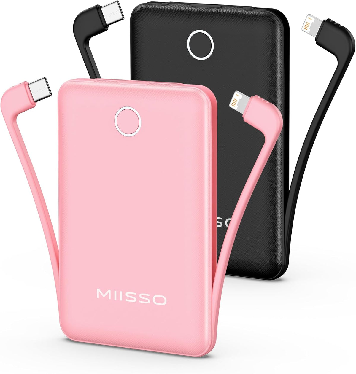 Mini cargador portátil de 10000mAh con cable integrado, banco de en...