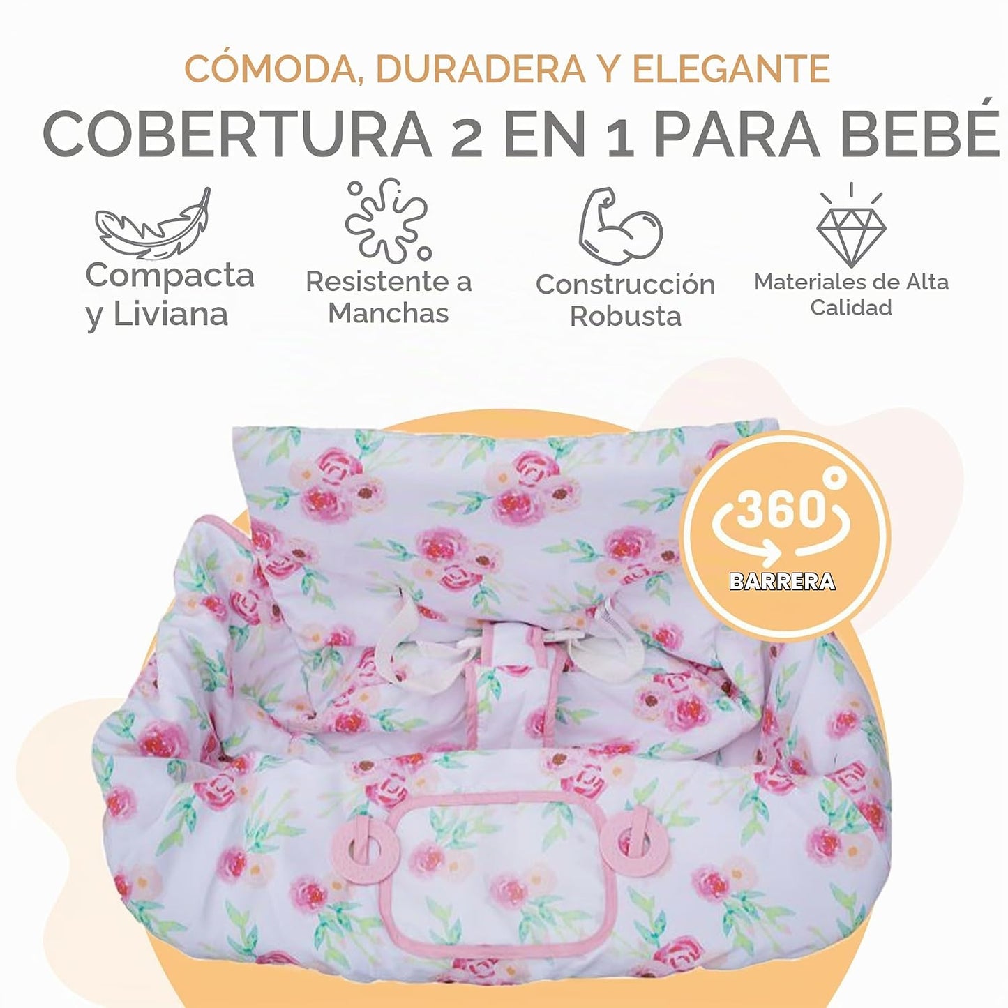 Binxy Baby 2-en-1 Funda cómoda para silla alta y carrito de compras...