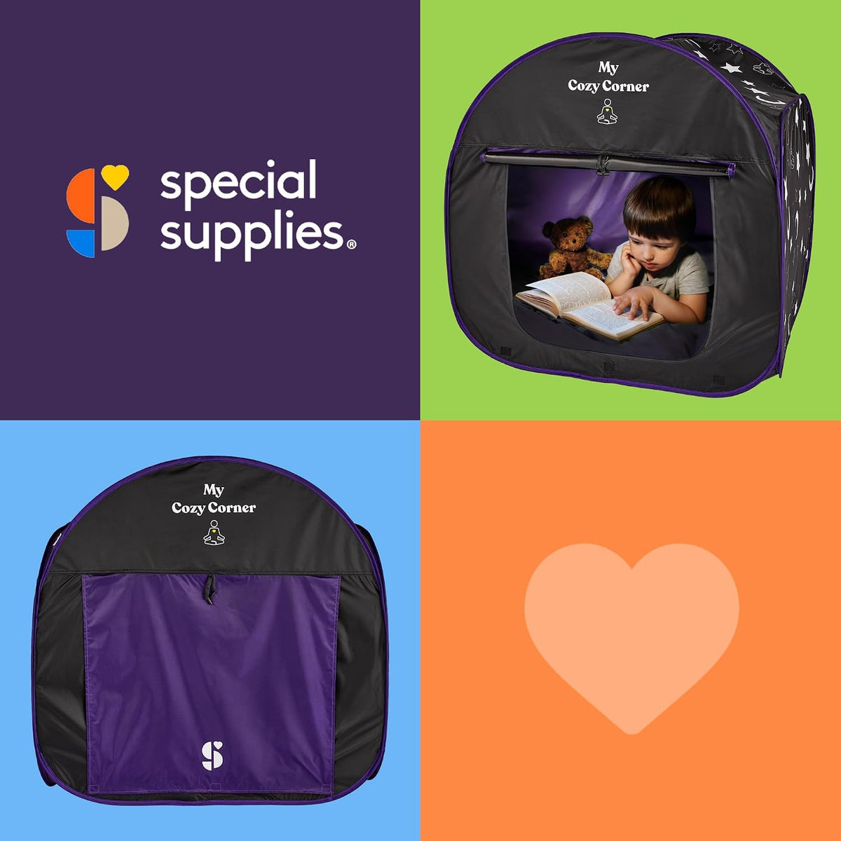 Special Supplies Tienda de campaña sensorial opaca para niños, sala...