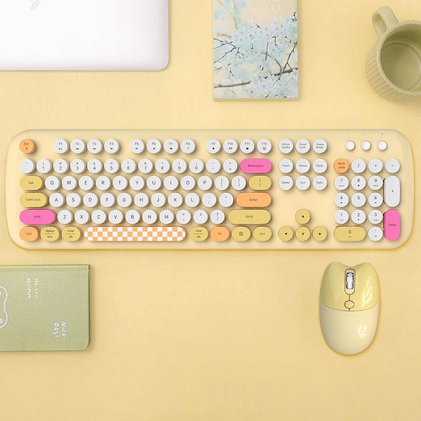 SaharaCase - Combo de teclado y mouse inalámbricos con clic silenci...