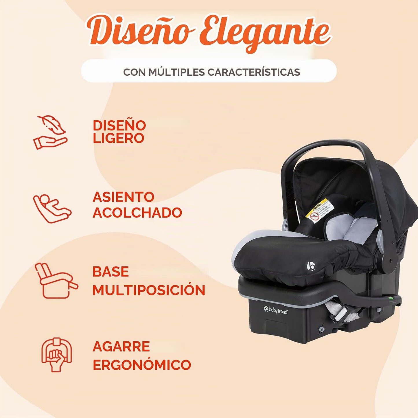 Baby Trend EZ Lift 35 Plus Asiento de coche infantil ergonómico, li...