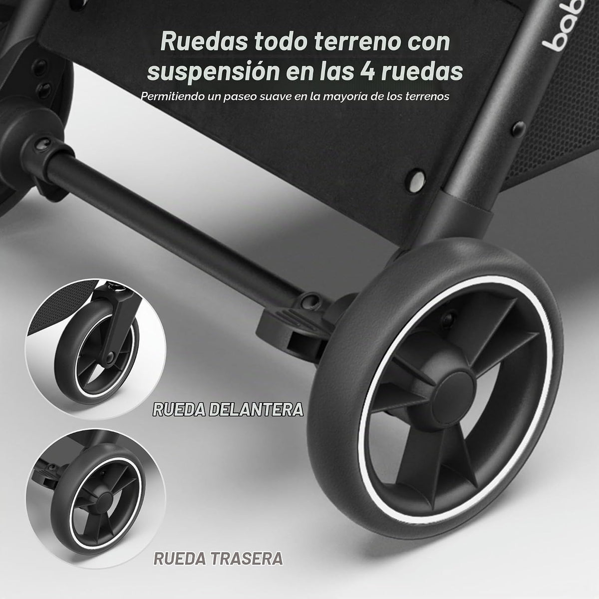 Babideal Cochecito de viaje ligero para bebé, cochecito auto plegab...