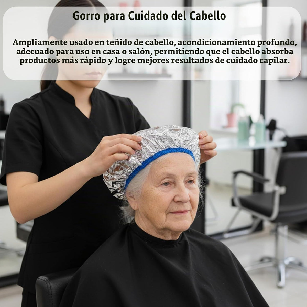 4 tapones térmicos para acondicionamiento profundo, gorros de ducha...