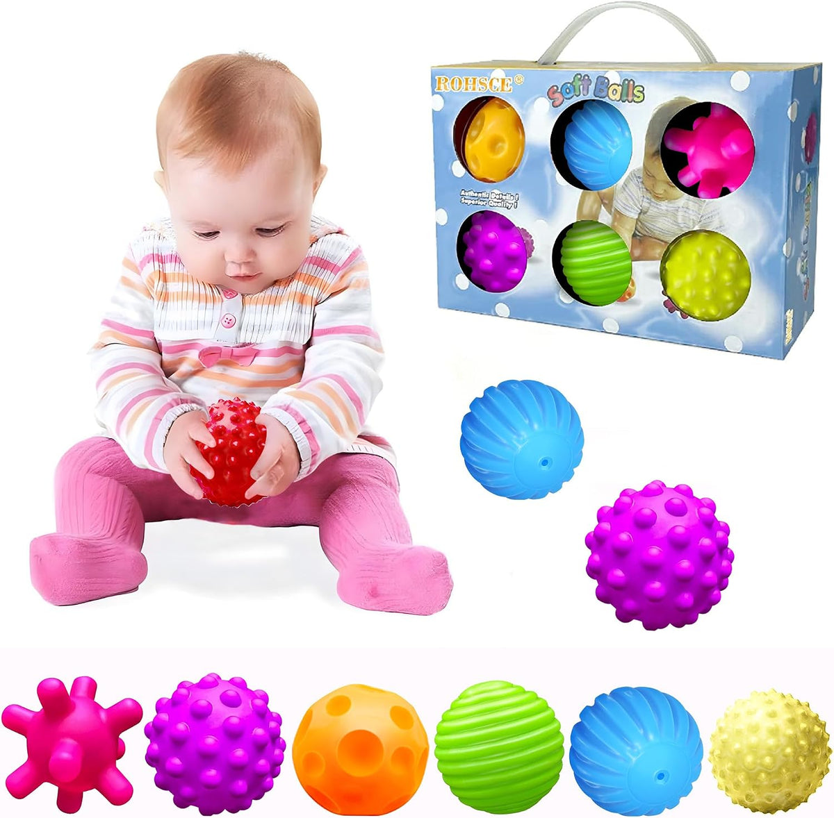 ROHSCE Juguetes Multisensoriales con Textura para Bebés Conjunto de...