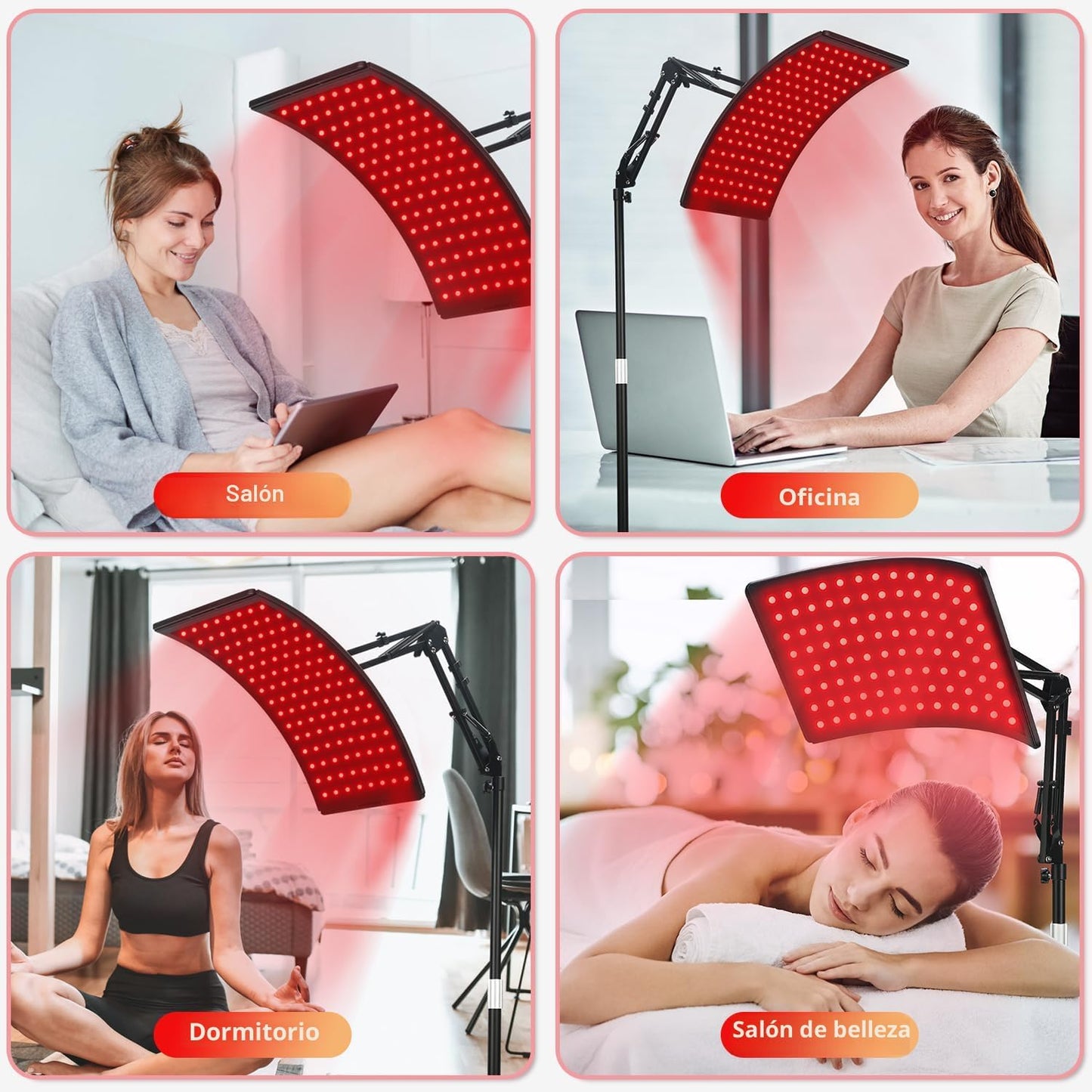Terapia de luz roja para cara y cuerpo, lámpara de terapia de luz r...