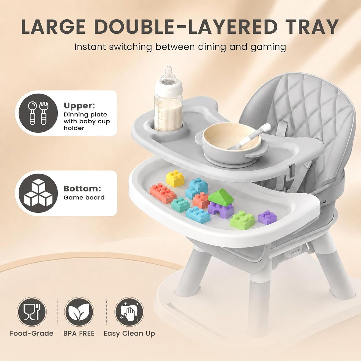 Sillas altas para bebés y niños pequeños, silla alta convertible 8...