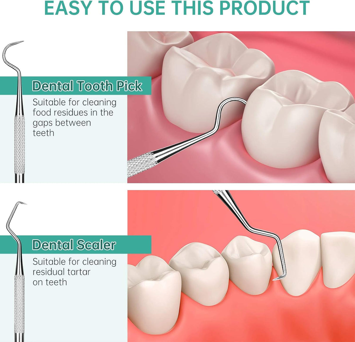 Herramienta Profesional de Raspado Dental - Palillo Dental, Acero I...