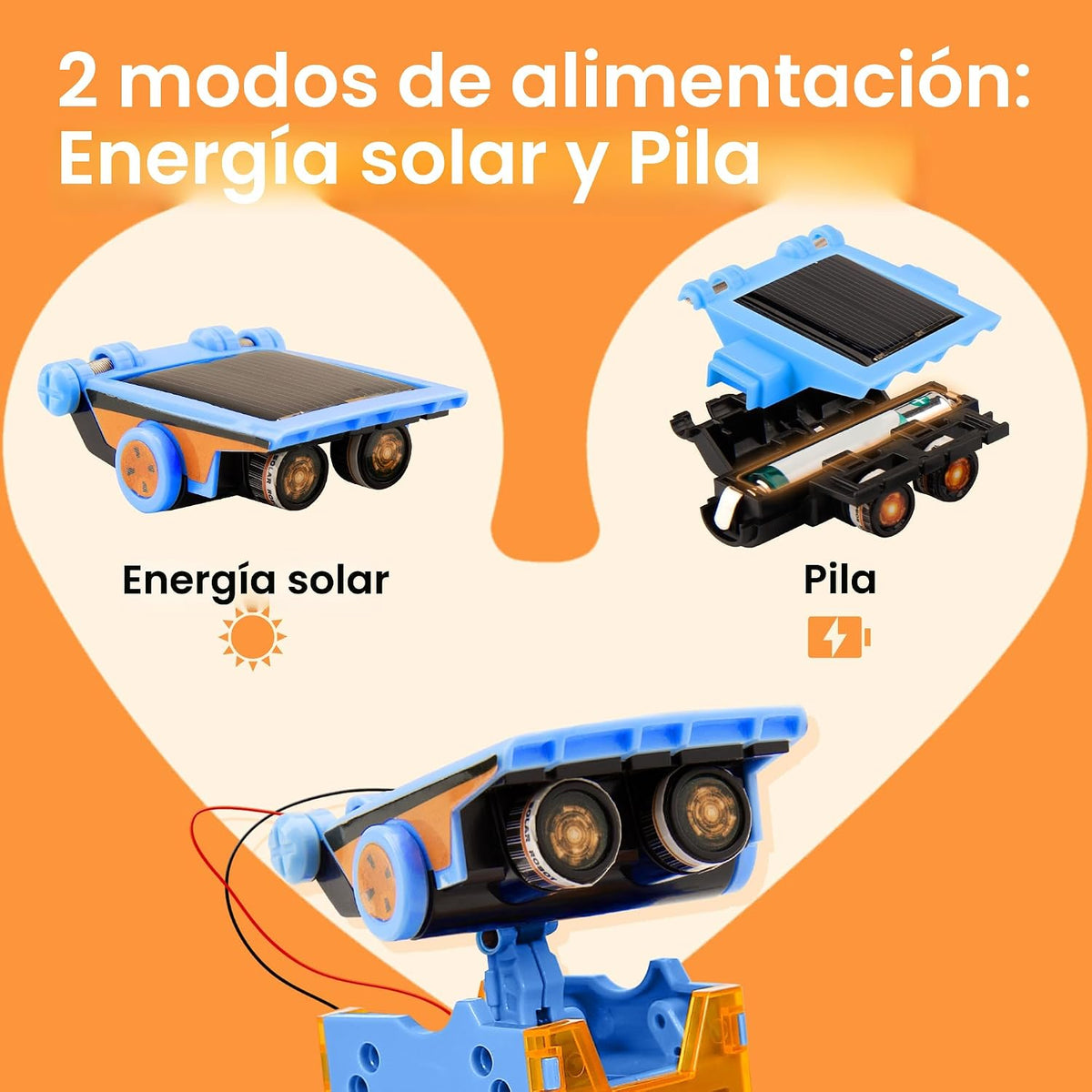Sillbird Kit de robot de construcción solar 12 en 1, regalo STEM pa...