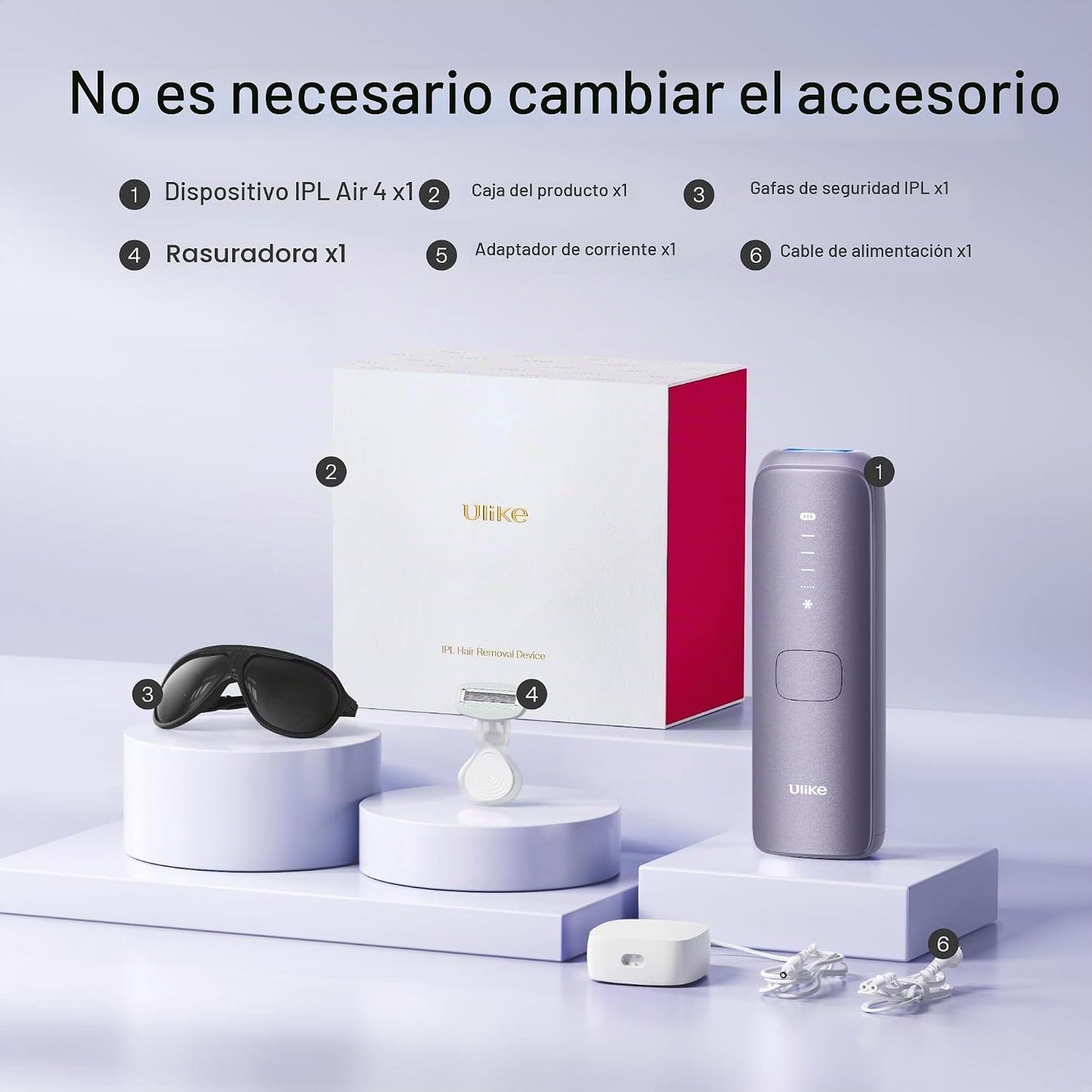 Ulike Dispositivo de depilación Air 4 IPL con maquinilla de afeitar...