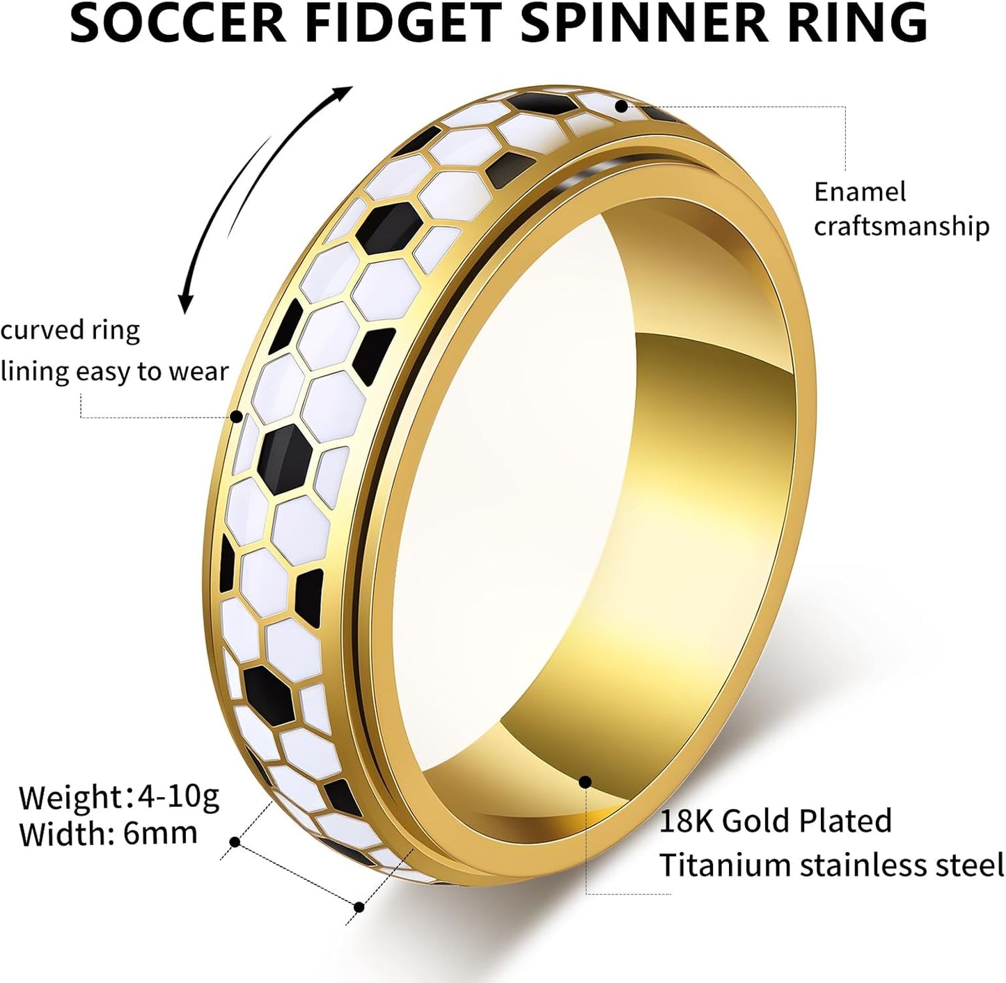 SYDNFZY Anillo de fútbol para adultos \u2013 Anillo giratorio de ac...