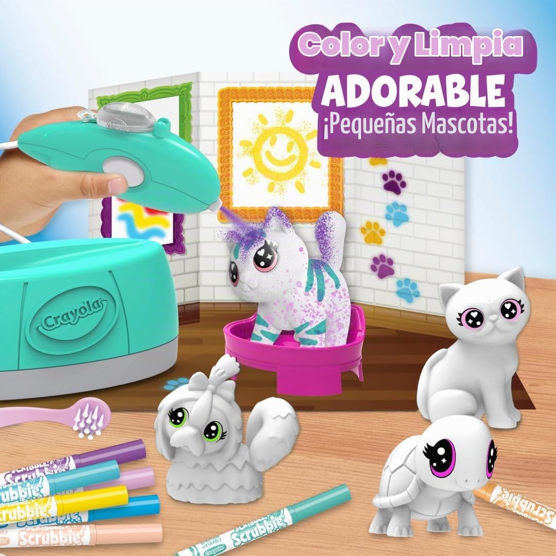 Crayola Scribble Scrubbie Pets Spray Boutique, juego de arte con ae...