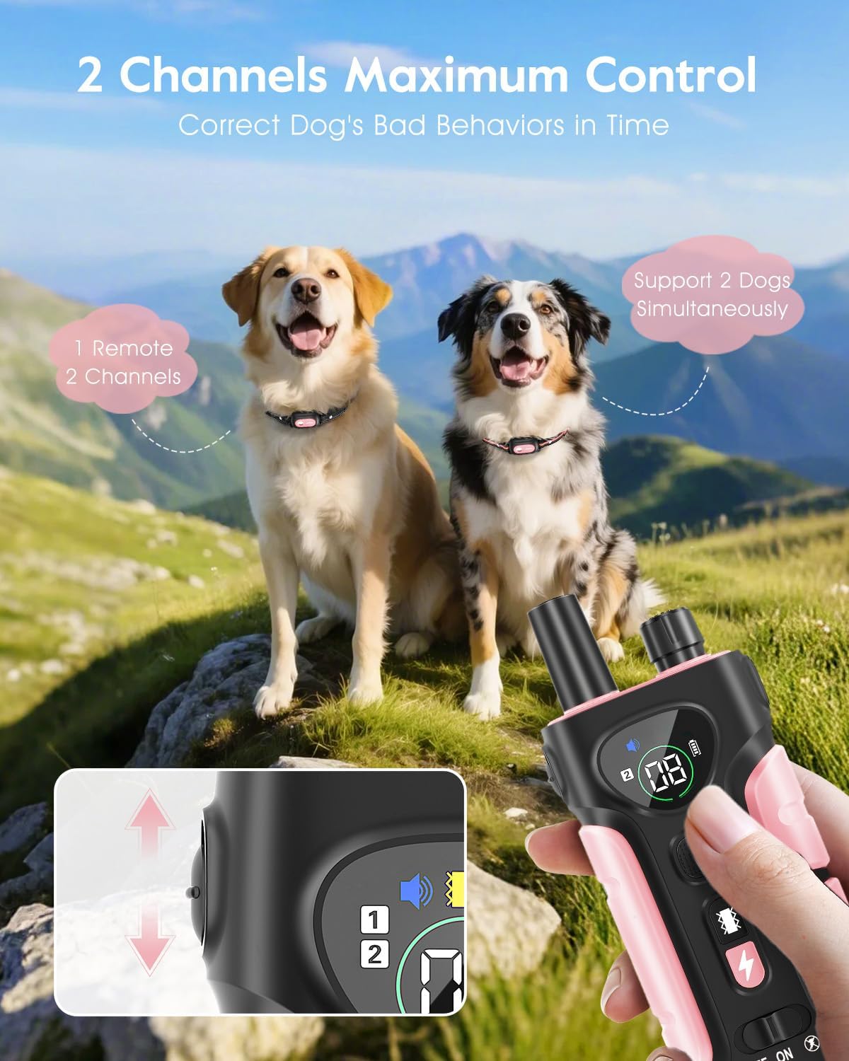 SLOPEHILL Collar de choque para perros, collar de entrenamiento par...