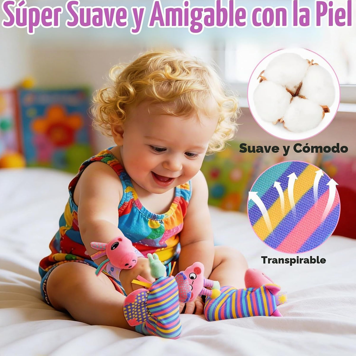 MPQMPQ Calcetines con Sonajero de Muñeca y Buscador de Pies para Ni...