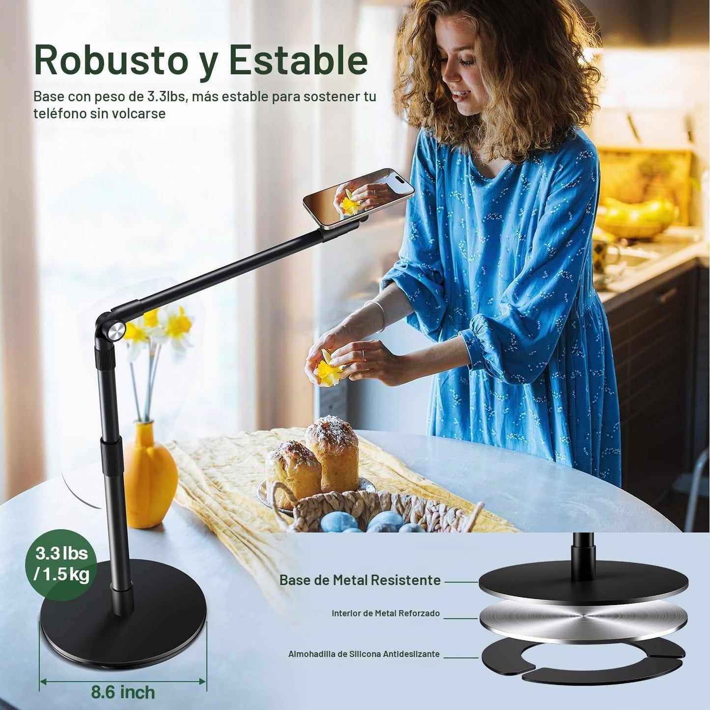 elitehood Soporte magnético para teléfono para grabación superior,...