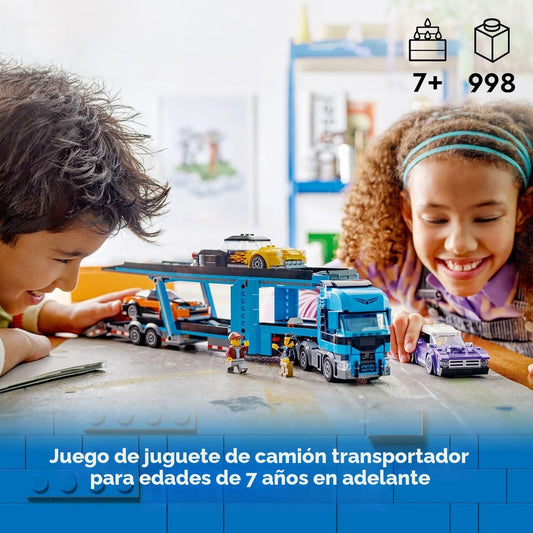 LEGO City Camión Transportador de Autos con Autos Deportivos Juego...
