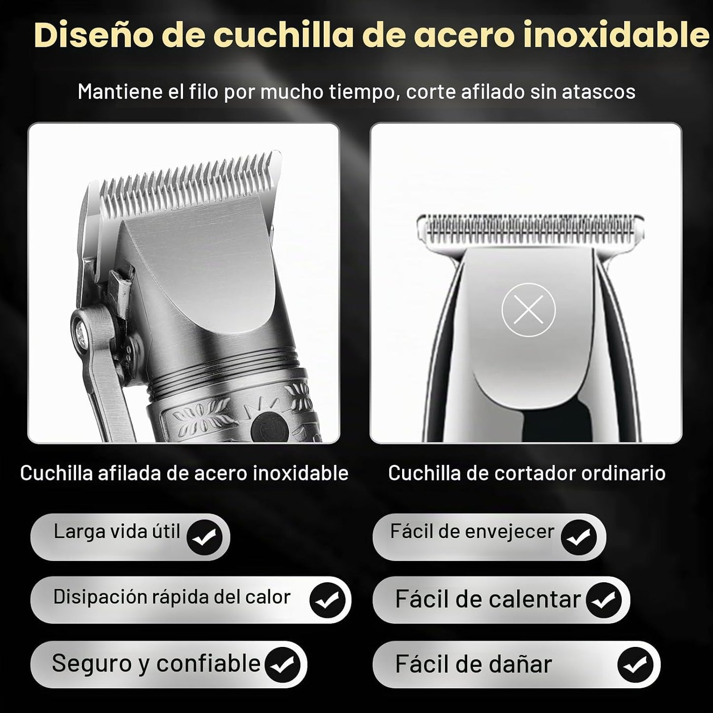 QREEYX Cortadora de pelo para hombre, recortadora de pelo en T, rec...