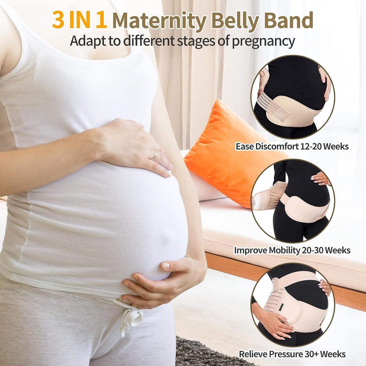 ChongErfei Cinturón de Maternidad, Cinturón de Soporte 3 en 1 para...