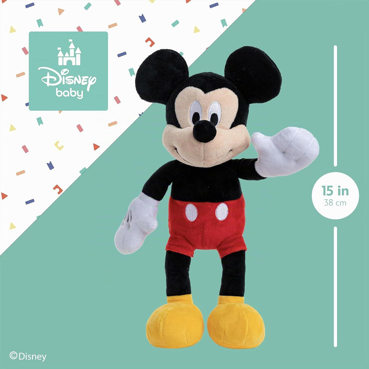 Peluche de Mickey Mouse bebé de Disney, 15 pulgadas