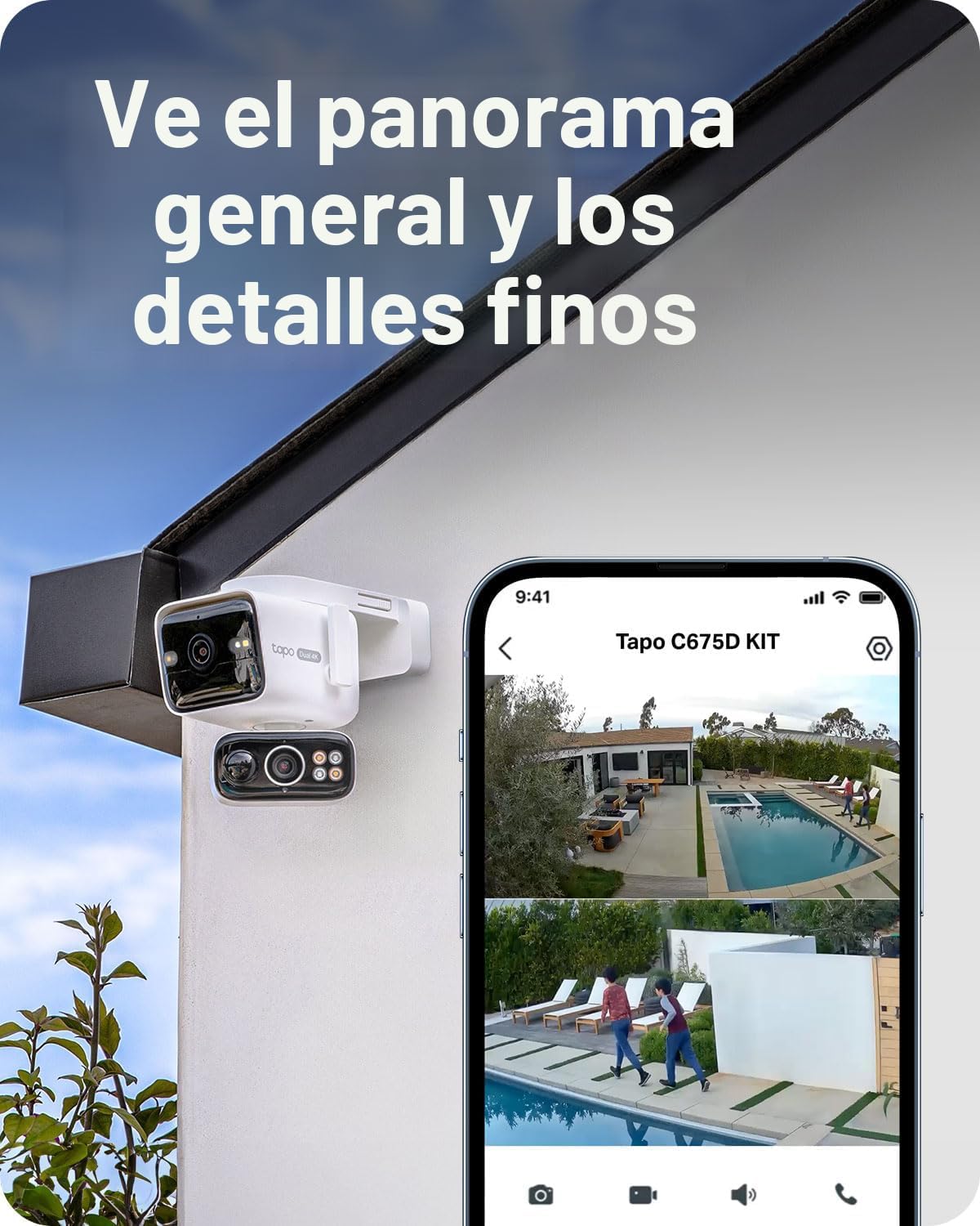 Tapo Cámara de seguridad 4K inalámbrica para exteriores, panorámica...