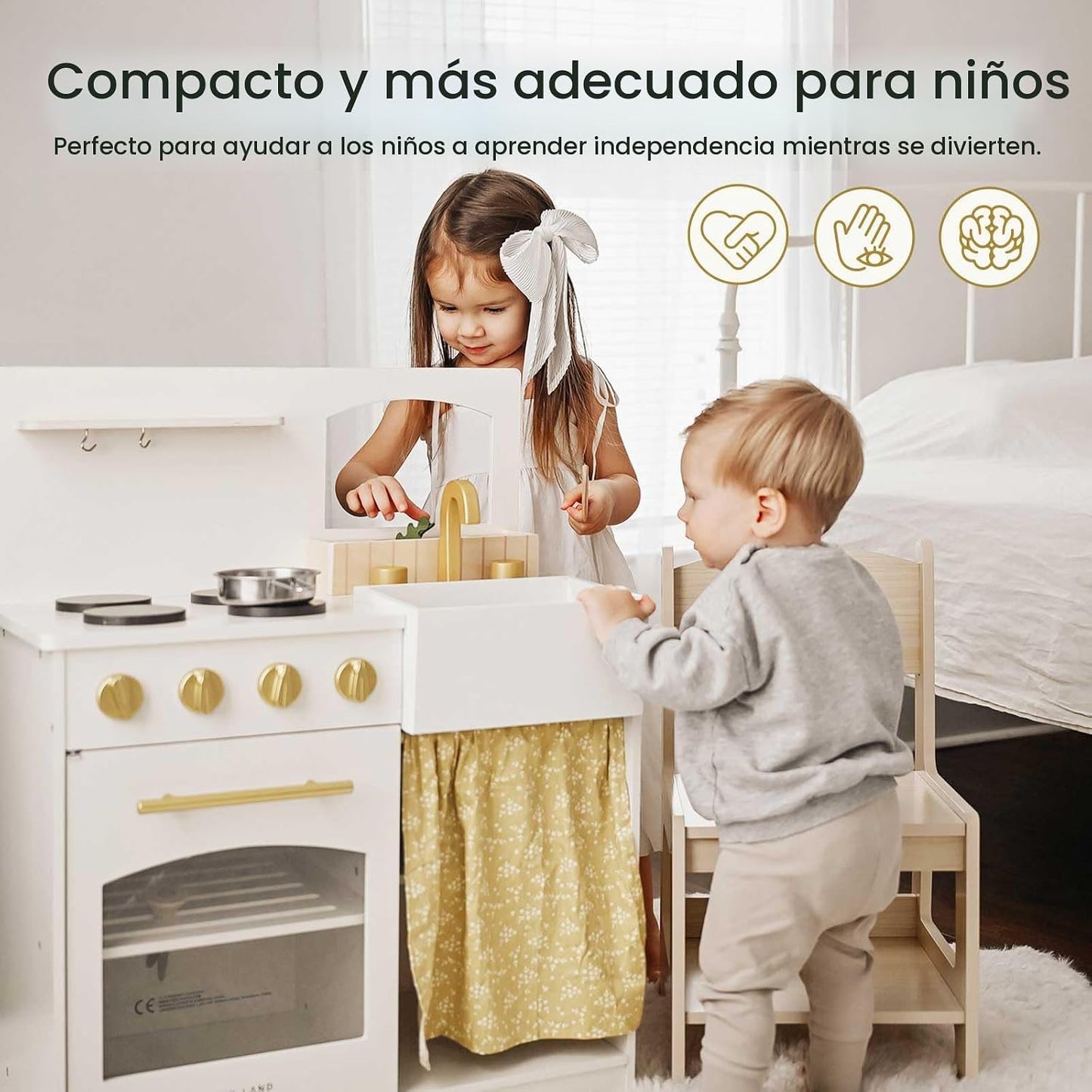 Tiny Land Juego de cocina para niños pequeños, juego de cocina de m...