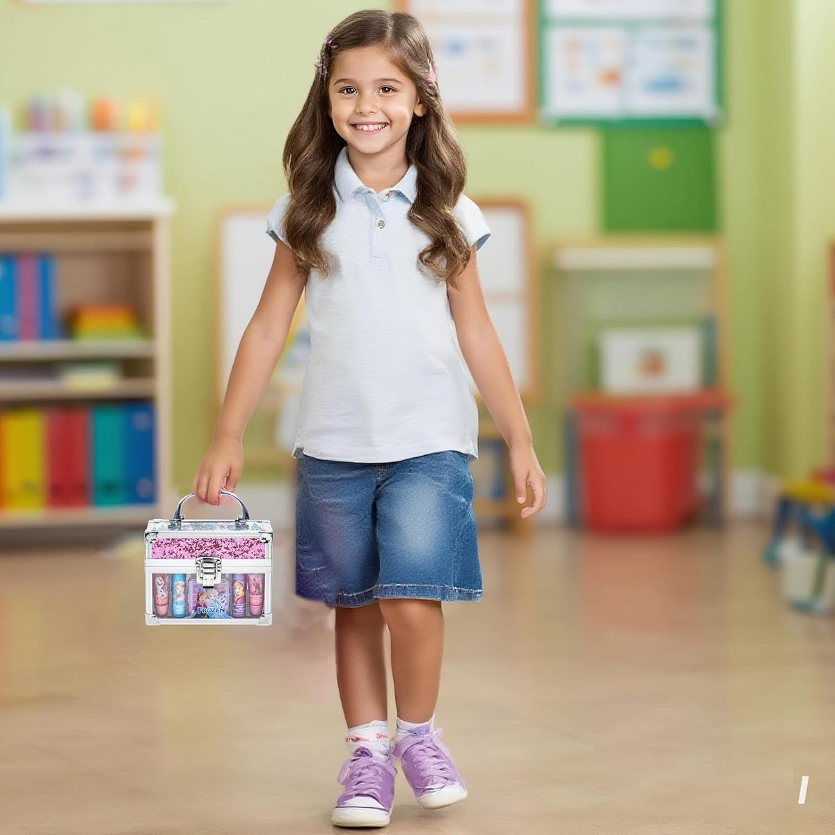 Conjunto de maletín mini tren de belleza de Frozen de Disney incluy...