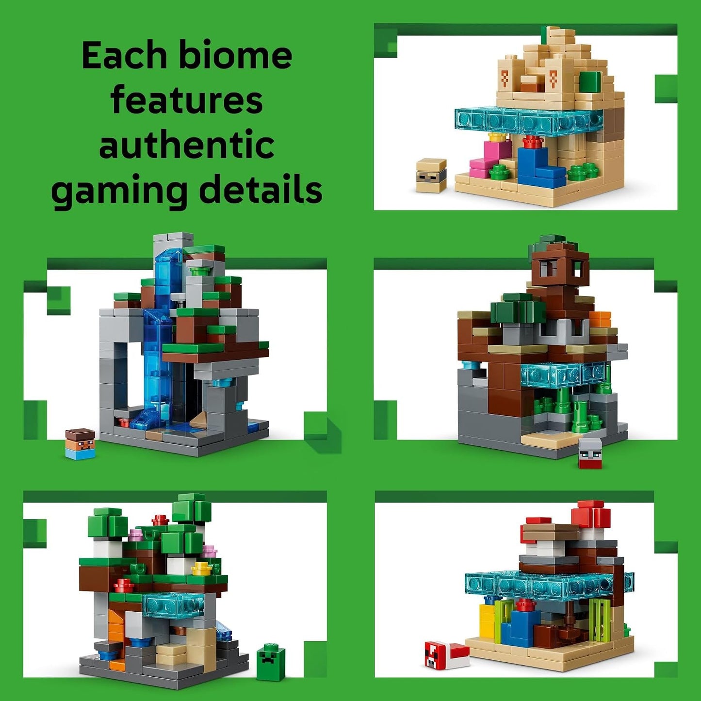 LEGO Minecraft Mini Biomes - Juguete de construcción y simulación p...