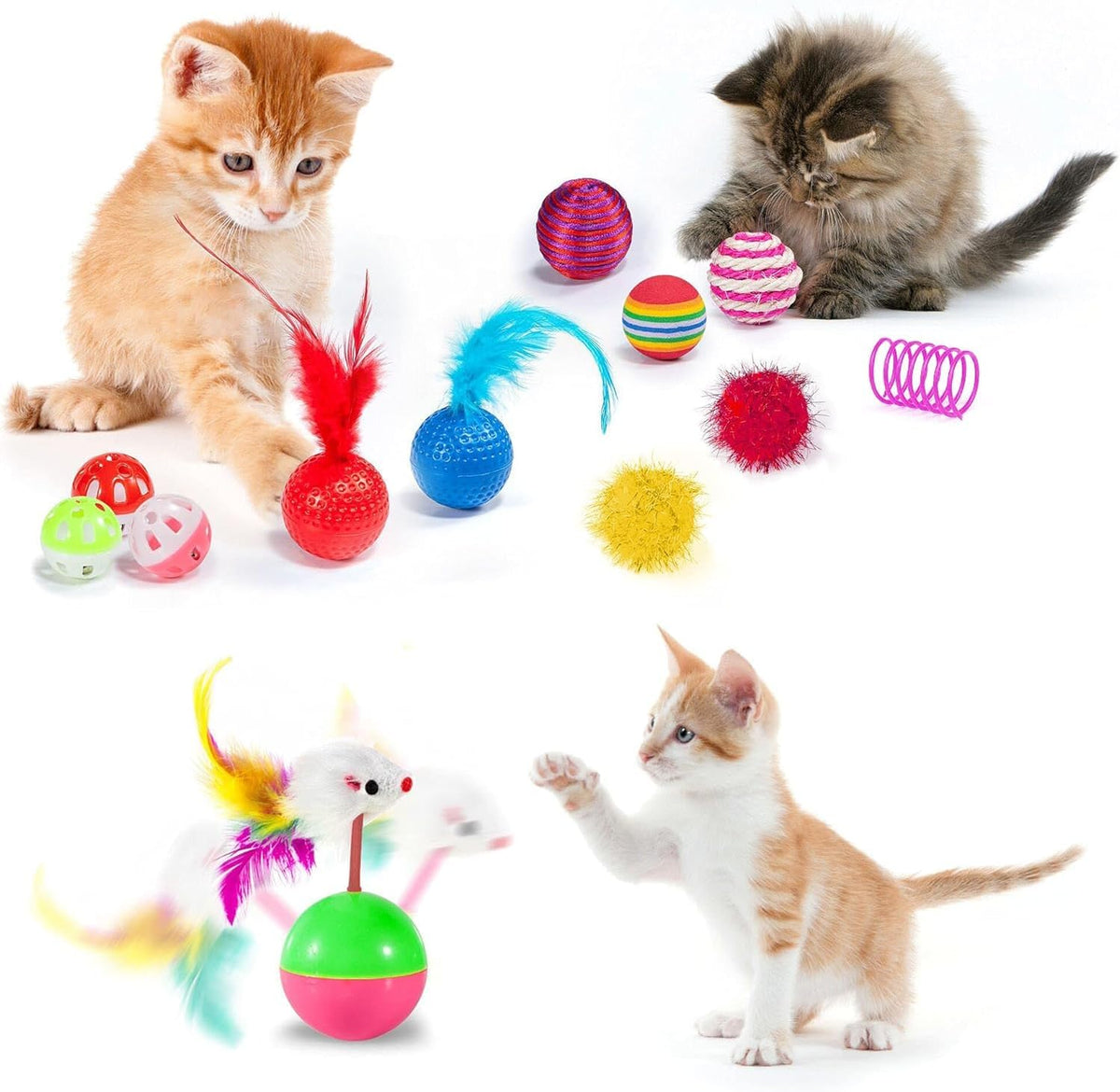 AILUKI 35 PCS Surtidos de juguetes para gatos y gatitos, variedad d...