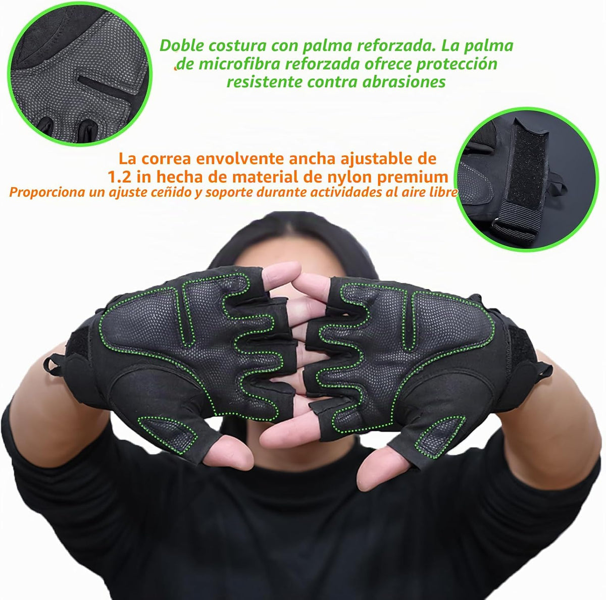 GCSIOM - Guantes tácticos sin dedos transpirables, antideslizantes,...