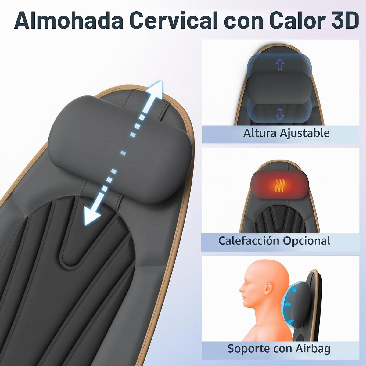 SLOTHMORE Masajeador de espalda para silla, almohadilla de masaje p...