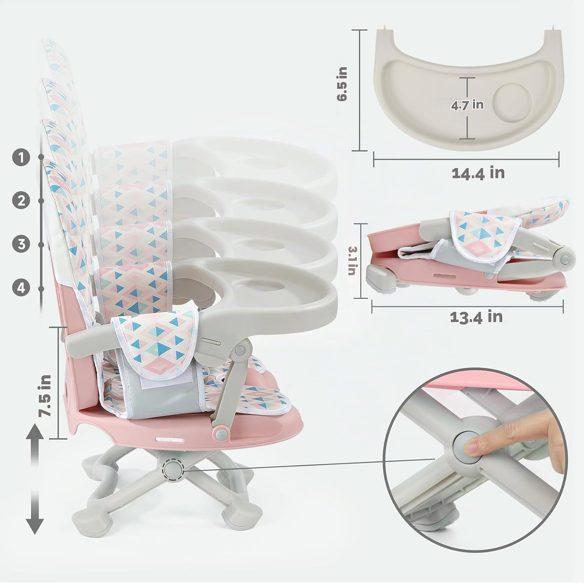 YOLEO Silla alta para bebé, asiento elevador para mesa de comedor,...