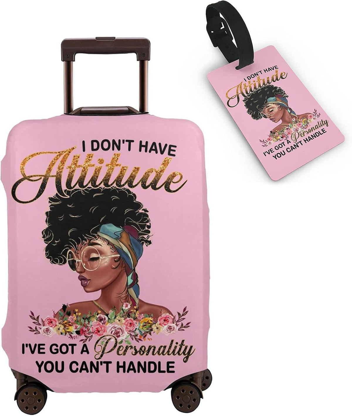 Hepmant Protector de maleta de viaje para mujer afroamericana, elás...