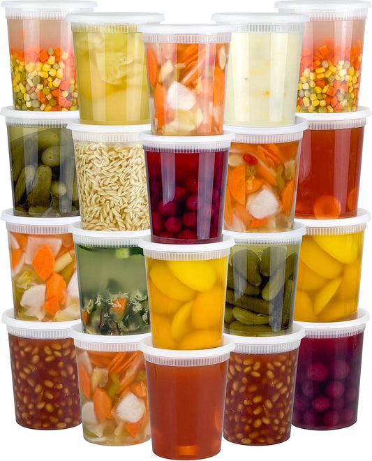 Dipoo 40 juegos (80 piezas) recipientes de plástico para deli con t...