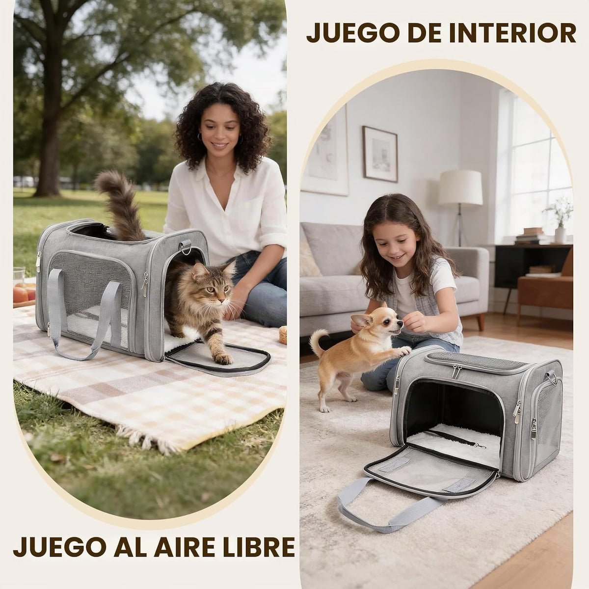 Zedkeys Transportador suave para gatos y perros pequeños y gatos gr...
