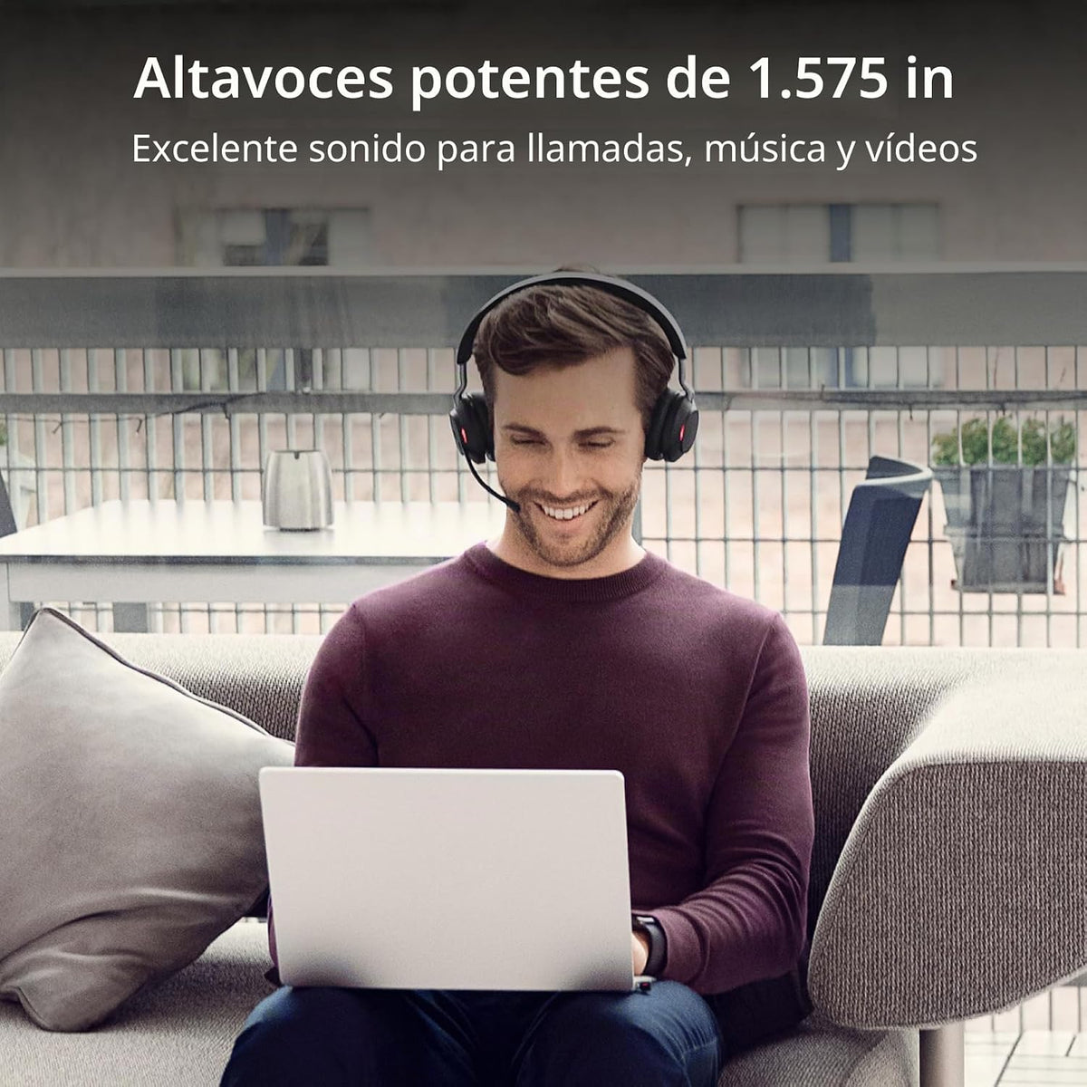 Jabra Evolve2 65 - Auriculares inalámbricos Bluetooth con micrófono...