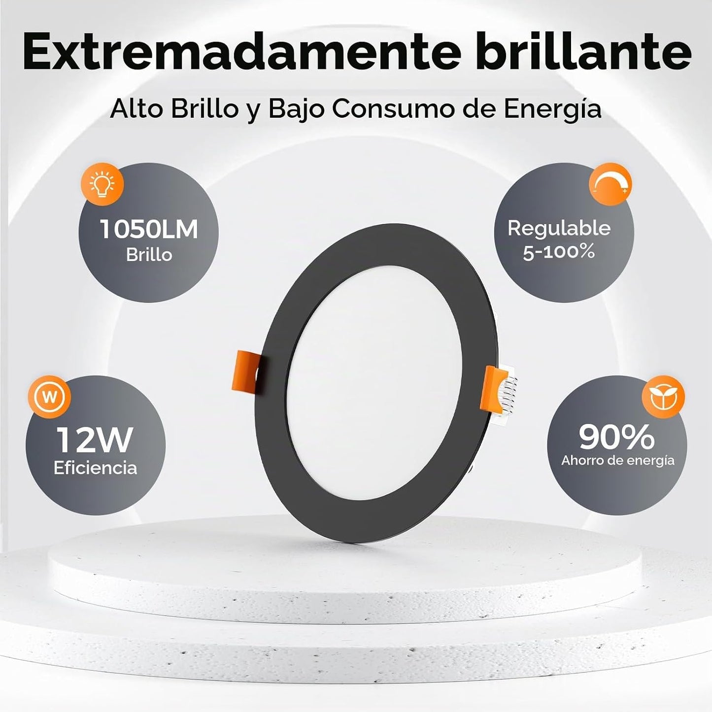 CHARKEE Paquete de 24 luces LED empotrables ultrafinas de 6 pulgada...