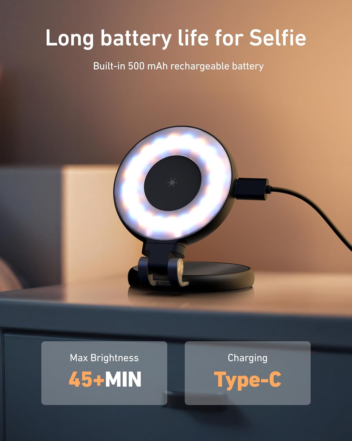 TELESIN C03 - Luz magnética para selfie de belleza para teléfono, c...