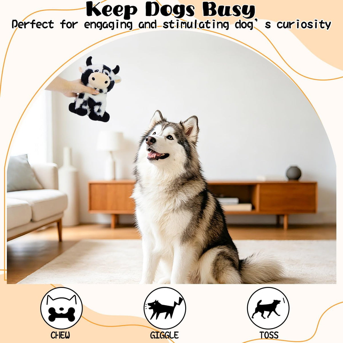 MAOOOOB Juguetes navideños para perros, 5 juguetes chirriantes de f...