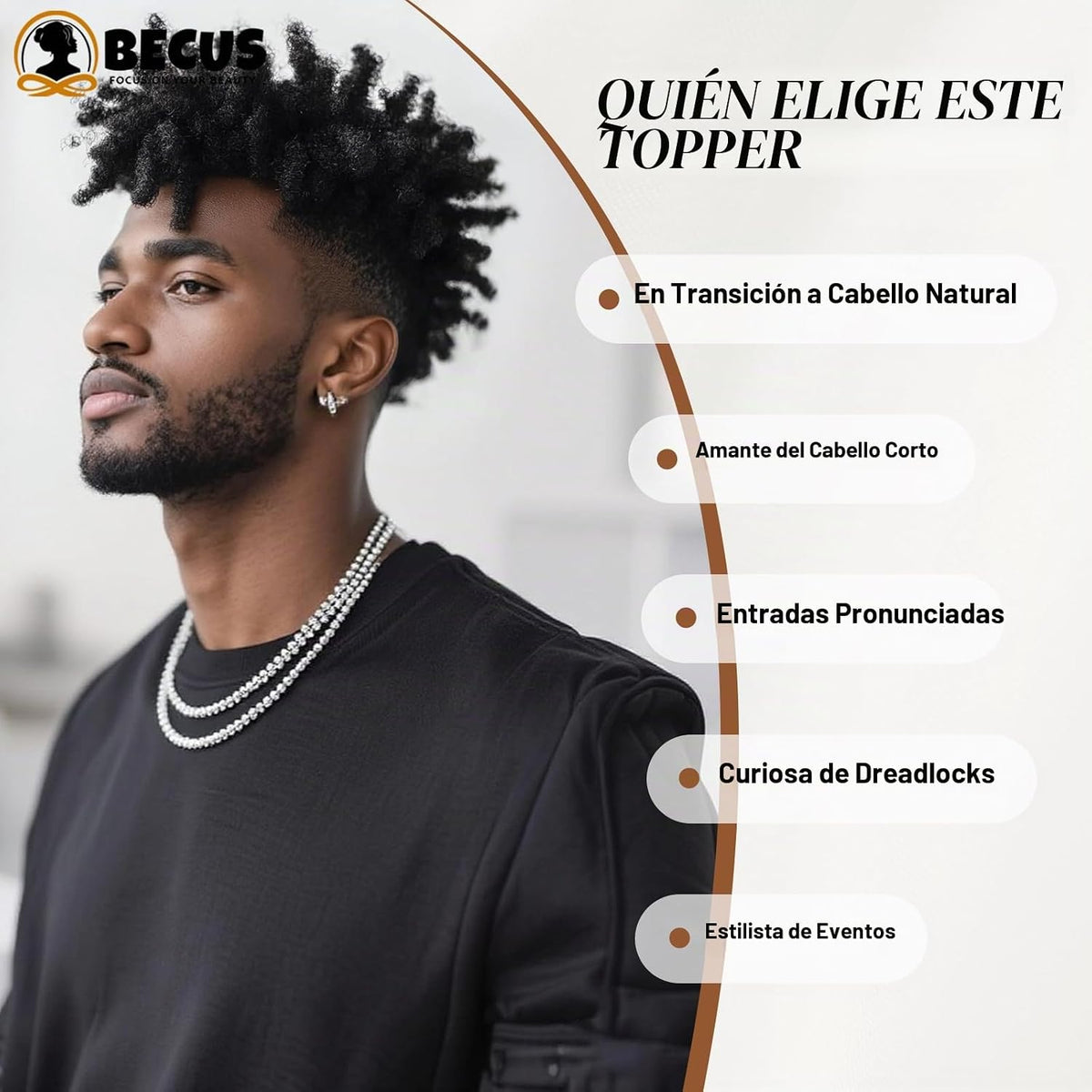 BECUS - Cubrepelo de rastas para hombre, trenzas sintéticas trenzad...
