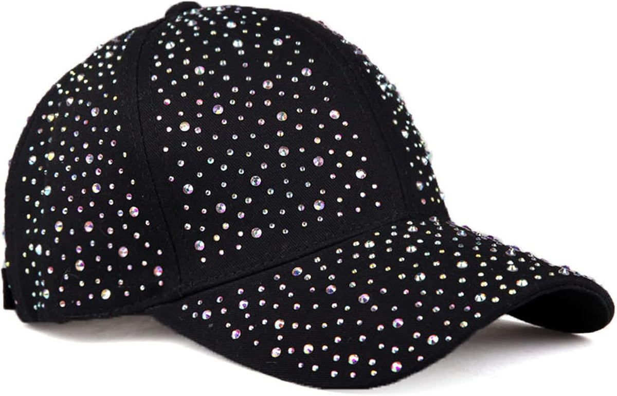 Gorra de béisbol brillante con diamantes de imitación para mujeres...