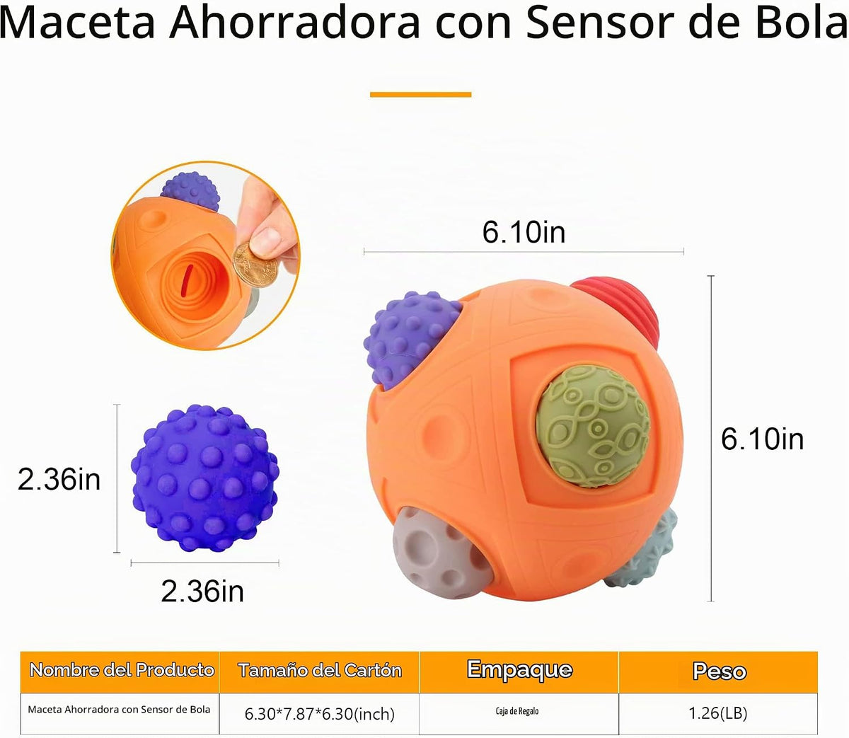 Pelotas sensoriales para niños pequeños de 1 a 3 años, juguetes Mon...