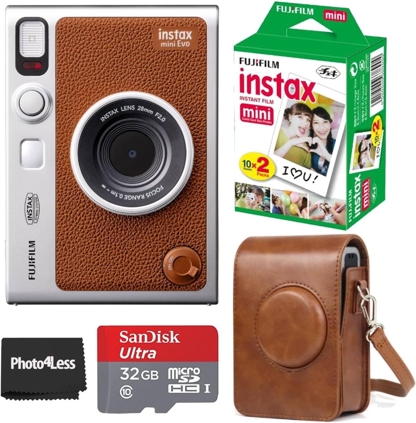 Fujifilm Cámara instantánea Instax Mini EVO híbrida marrón | Pelícu...