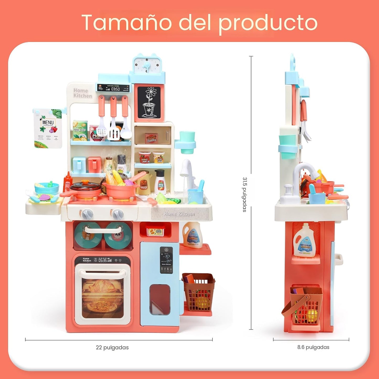 Holyfun - Juego de cocina para niños, juego de cocina para niños pe...