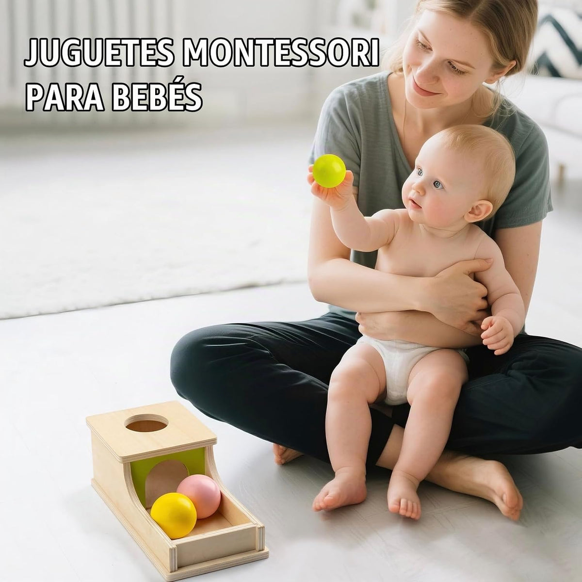 Juguetes Montessori para niños de 6 meses, caja de permanencia de o...