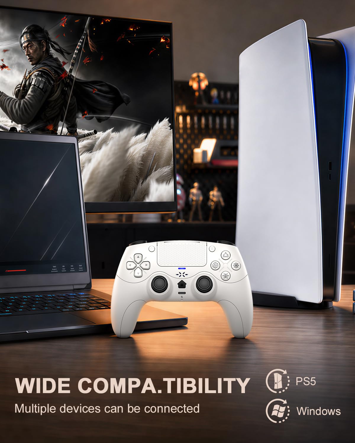 Controlador inalámbrico con todas las funciones Gamrombo para PS5 \...