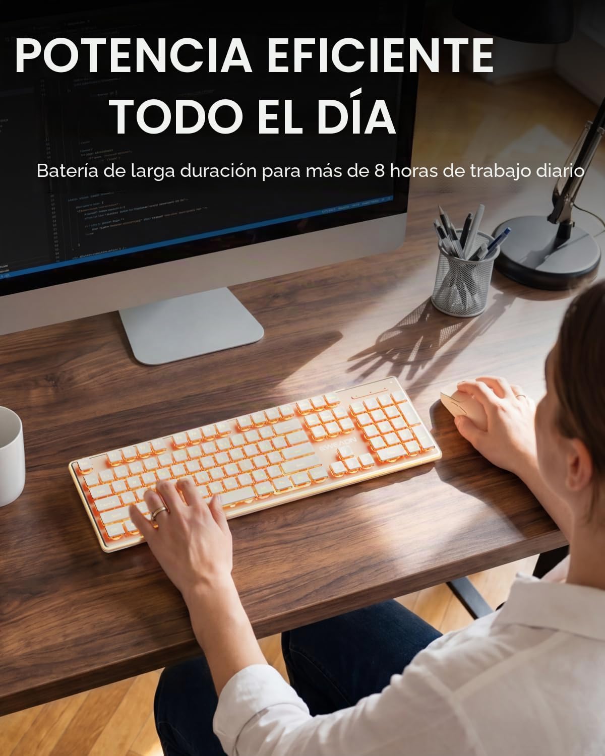 SEUNKWANG EWEADN V3 Teclado y Ratón Inalámbrico con Retroiluminació...