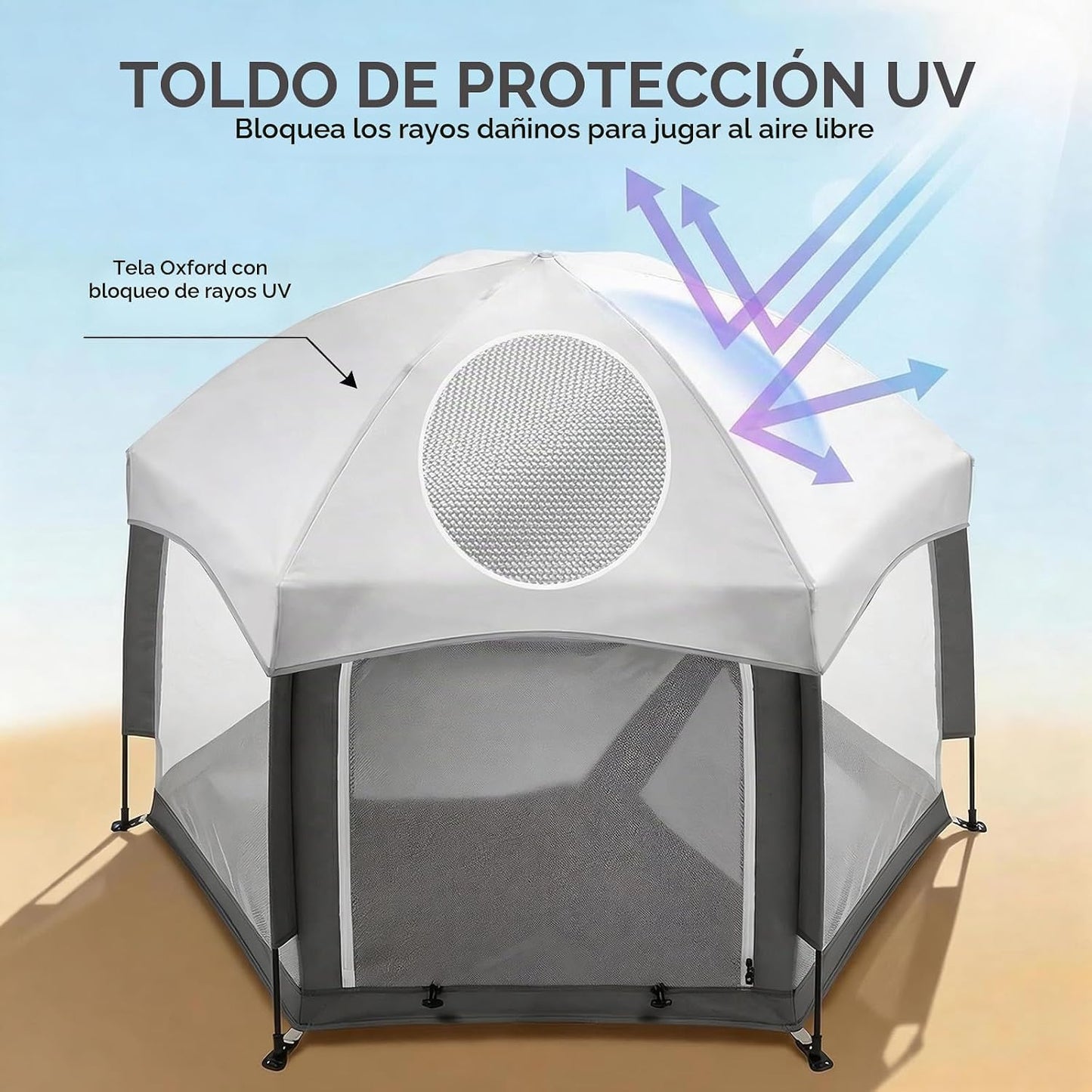 Palopalo Tienda de campaña de playa negra desplegable para bebés, t...