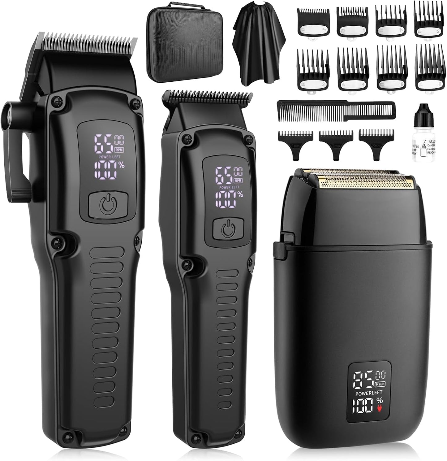 QREEYX Cortadora de pelo profesional para hombres, 3 en 1, cortador...