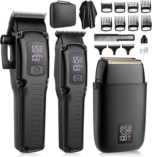 QREEYX Cortadora de pelo profesional para hombres, 3 en 1, cortador...